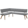 ECKBANK 160/170 cm  in Hellgrau, Wildeiche  - Wildeiche/Eichefarben, Design, Holz/Textil (160/170cm) - Venda