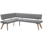 ECKBANK 160/170 cm  in Hellgrau, Wildeiche  - Wildeiche/Eichefarben, Design, Holz/Textil (160/170cm) - Venda