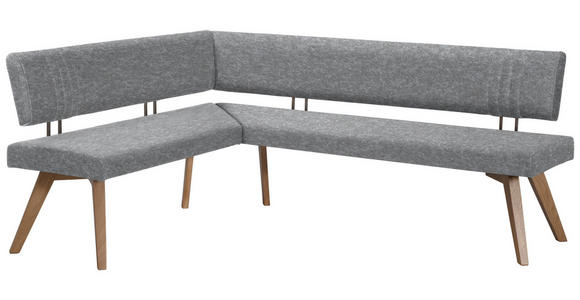 ECKBANK 160/170 cm  in Hellgrau, Wildeiche  - Wildeiche/Eichefarben, Design, Holz/Textil (160/170cm) - Venda