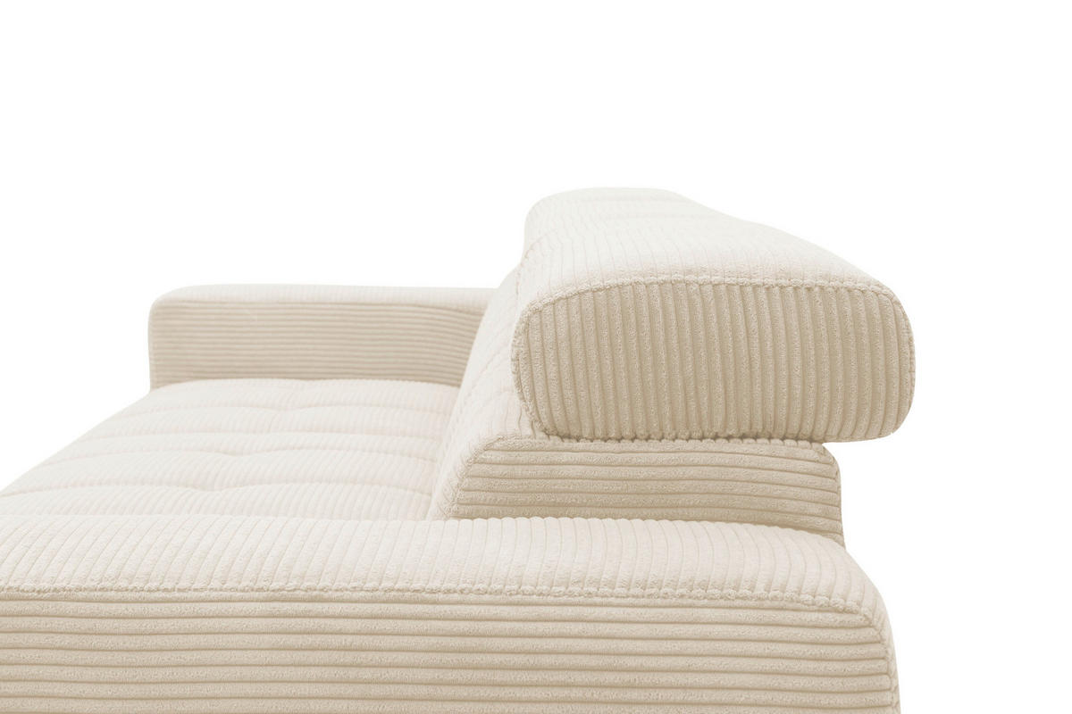ECKSOFA TRENTO Creme Mikrofaser  - Dunkelgrau/Creme, MODERN, Textil/Metall (287/175cm) - MID.YOU