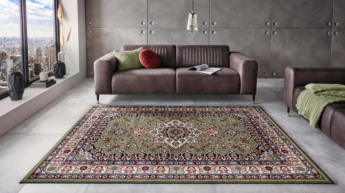 VINTAGE-TEPPICH 80/150 cm Mirkan Multicolor, Olivgrün  - Multicolor/Olivgrün, Basics, Kunststoff/Textil (80/150cm)