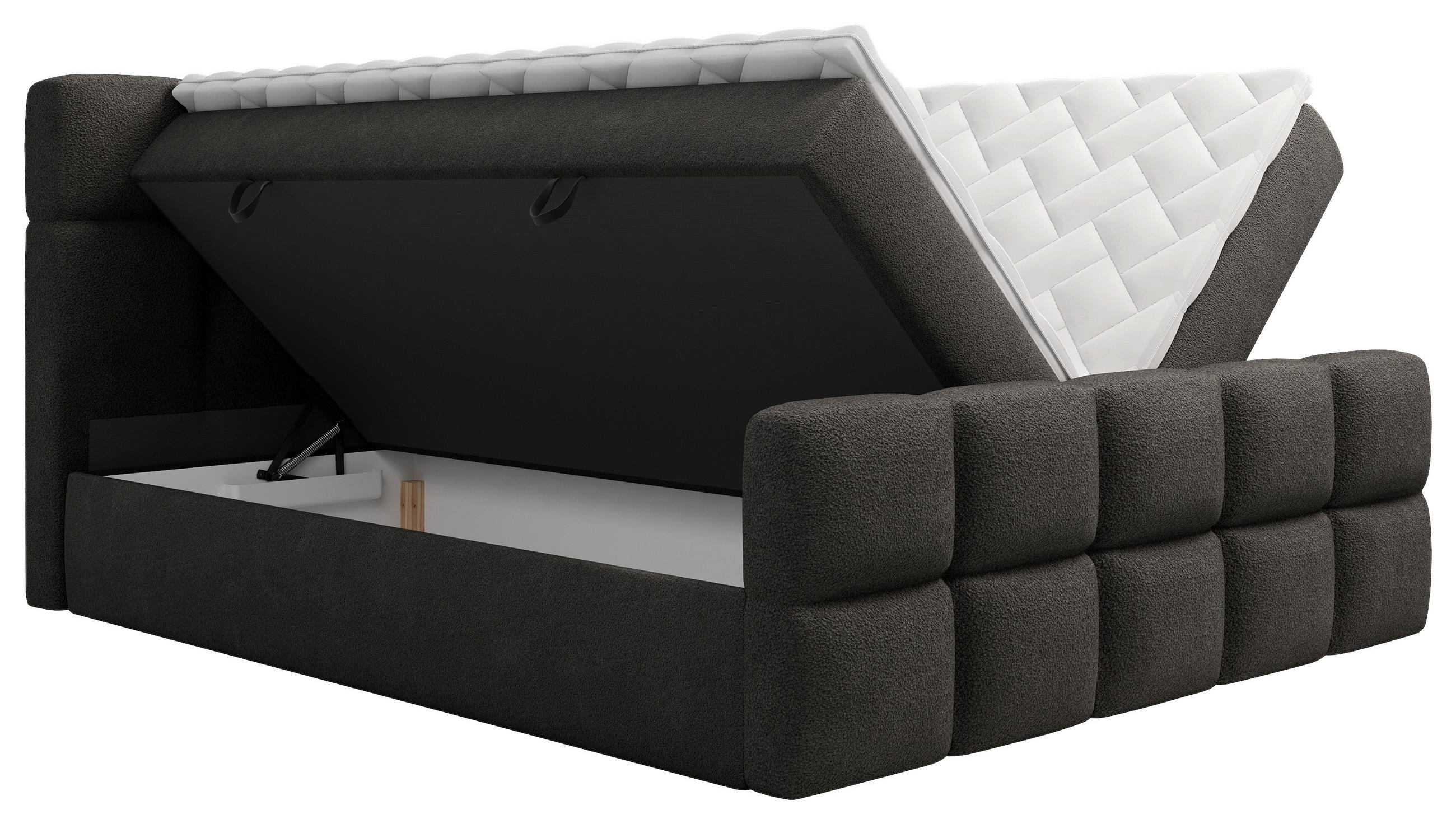 BOXBETT 180/200 cm  in Schwarz  - Schwarz, Design, Kunststoff/Textil (180/200cm) - Xora