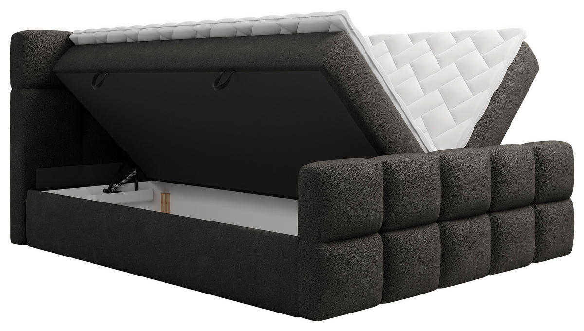 BOXBETT 180/200 cm  in Schwarz  - Schwarz, Design, Kunststoff/Textil (180/200cm) - Xora