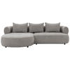 ECKSOFA FERRO Grau Chenille  - Schwarz/Grau, Design, Kunststoff/Textil (156/256cm) - Livetastic