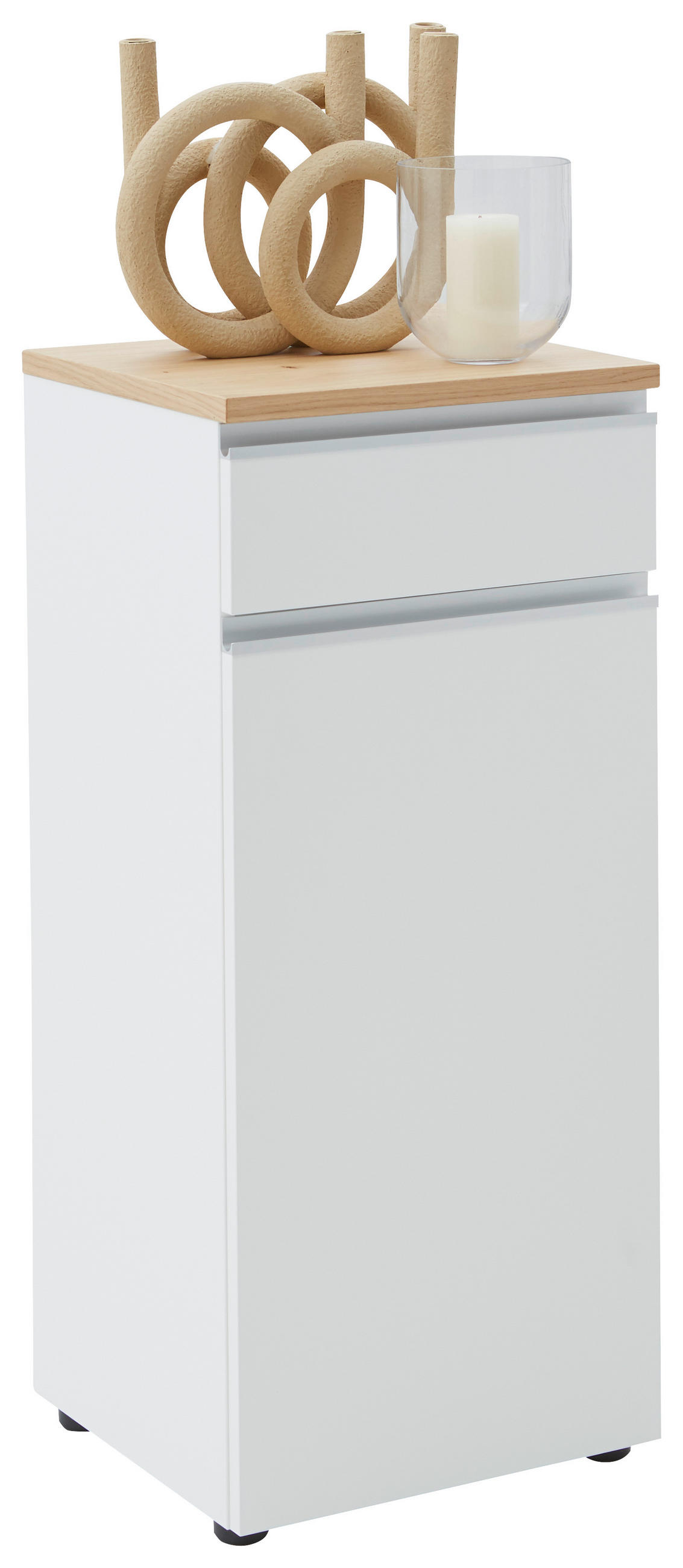 KOMMODE 45/102/41 cm  in Weiss  - Weiss/Silberfarben, Design, Holz/Holzwerkstoff (45/102/41cm) - Dieter Knoll