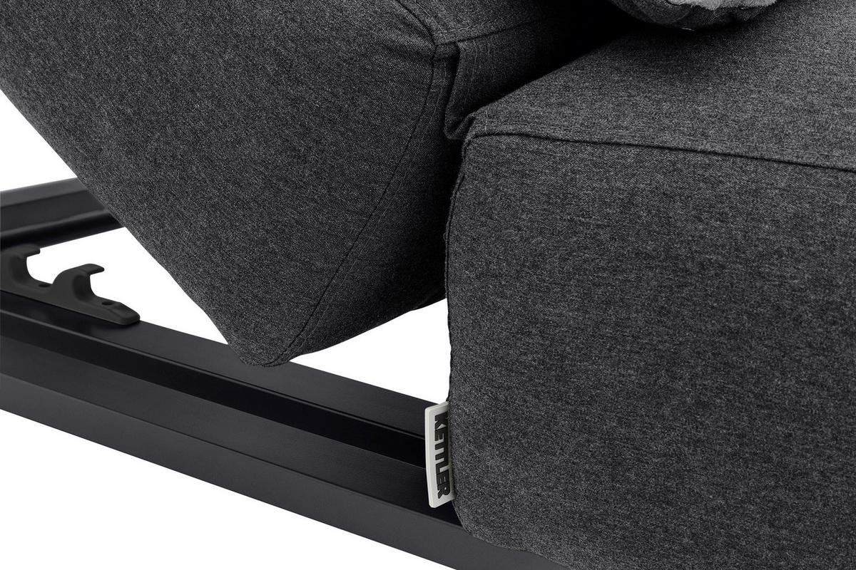 SONNENLIEGE 213/33/90 cm  - Anthrazit/Grau, Basics, Textil/Metall (213/33/90cm) - Kettler