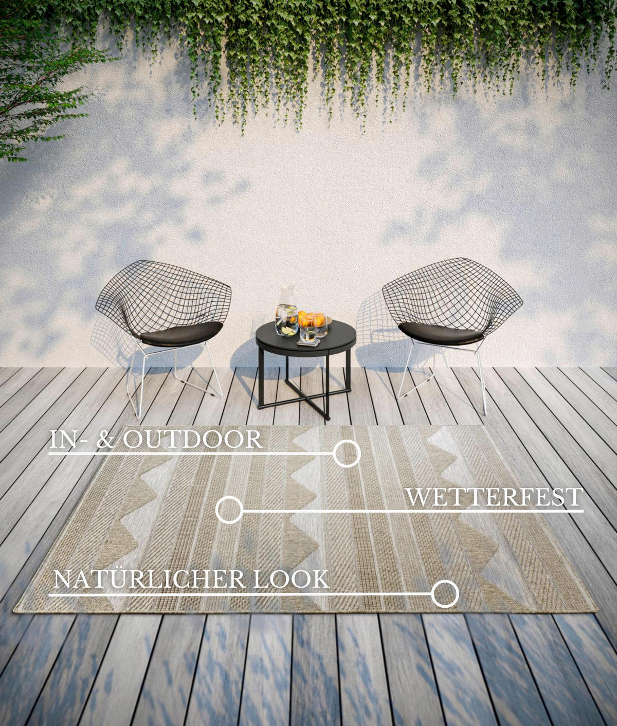 OUTDOORTEPPICH 115/170 cm Kollektion 1836 Hellbraun  - Hellbraun, Design, Kunststoff/Textil (115/170cm) - Villeroy & Boch