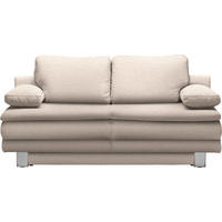 SCHLAFSOFA in Flachgewebe Sandfarben  - Sandfarben/Chromfarben, Design, Textil/Metall (194/96/86cm) - Novel