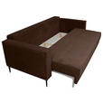 SCHLAFSOFA Cord Dunkelbraun  - Dunkelbraun/Schwarz, KONVENTIONELL, Textil/Metall (222/93/98cm) - Carryhome