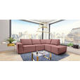 ECKSOFA Rosa Chenille  - Schwarz/Rosa, KONVENTIONELL, Kunststoff/Textil (275/212cm) - Carryhome