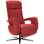RELAXSESSEL in Leder Rot  - Rot/Schwarz, Design, Leder/Metall (71/112/83cm) - Dieter Knoll