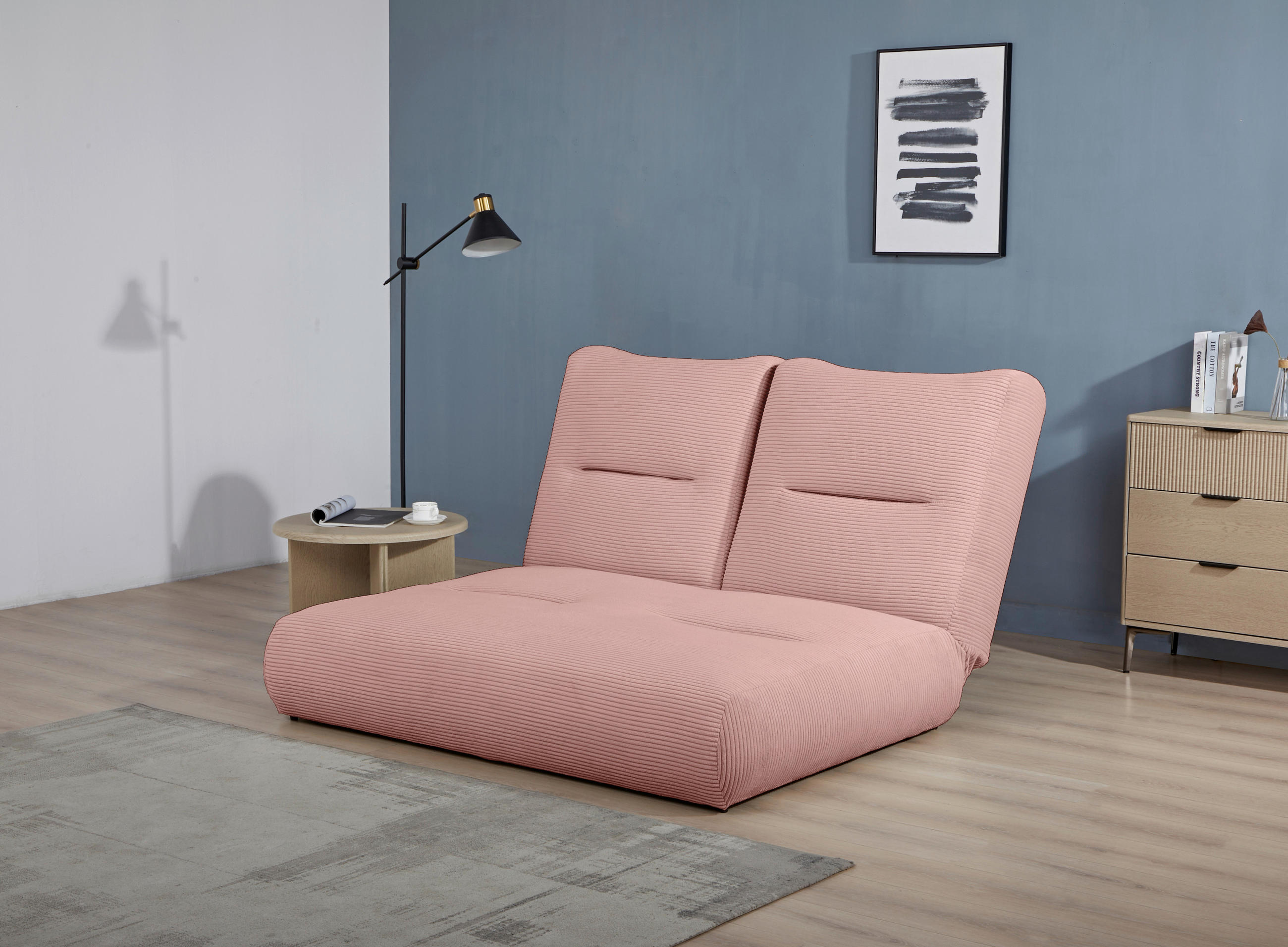 Canapea Extensibilă, textil, roz antic