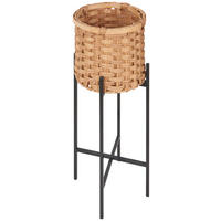 PFLANZENTOPF - Schwarz/Naturfarben, Natur, Holz/Kunststoff (25/60cm) - Ambia Home
