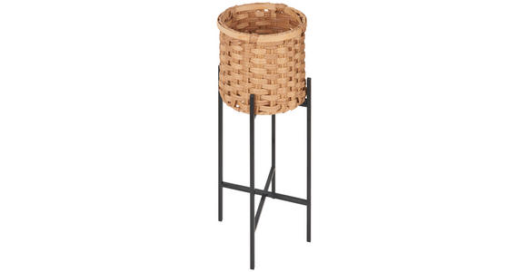 PFLANZENTOPF 25/60 cm - Schwarz/Naturfarben, Natur, Holz/Kunststoff (25/60cm) - Ambia Home