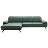 ECKSOFA in Echtleder Opal  - Opal/Schwarz, Design, Leder/Metall (193/332cm) - Dieter Knoll