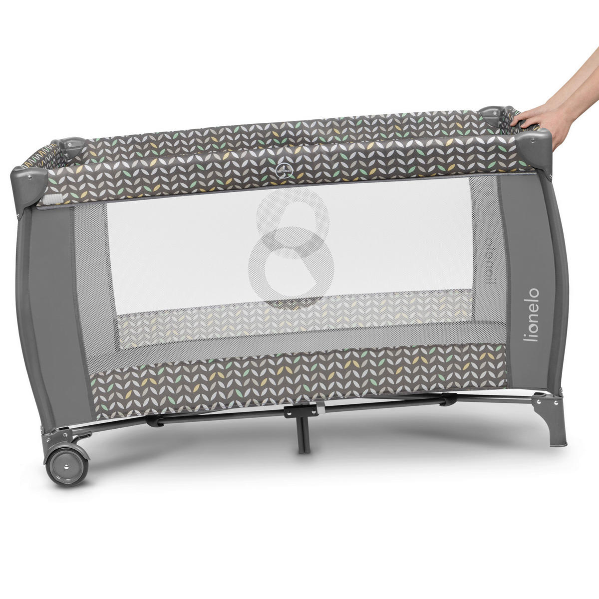REISEBETT Sven Plus Grau, Weiß  - Weiß/Grau, Basics, Kunststoff (71/86/127cm) - Lionelo