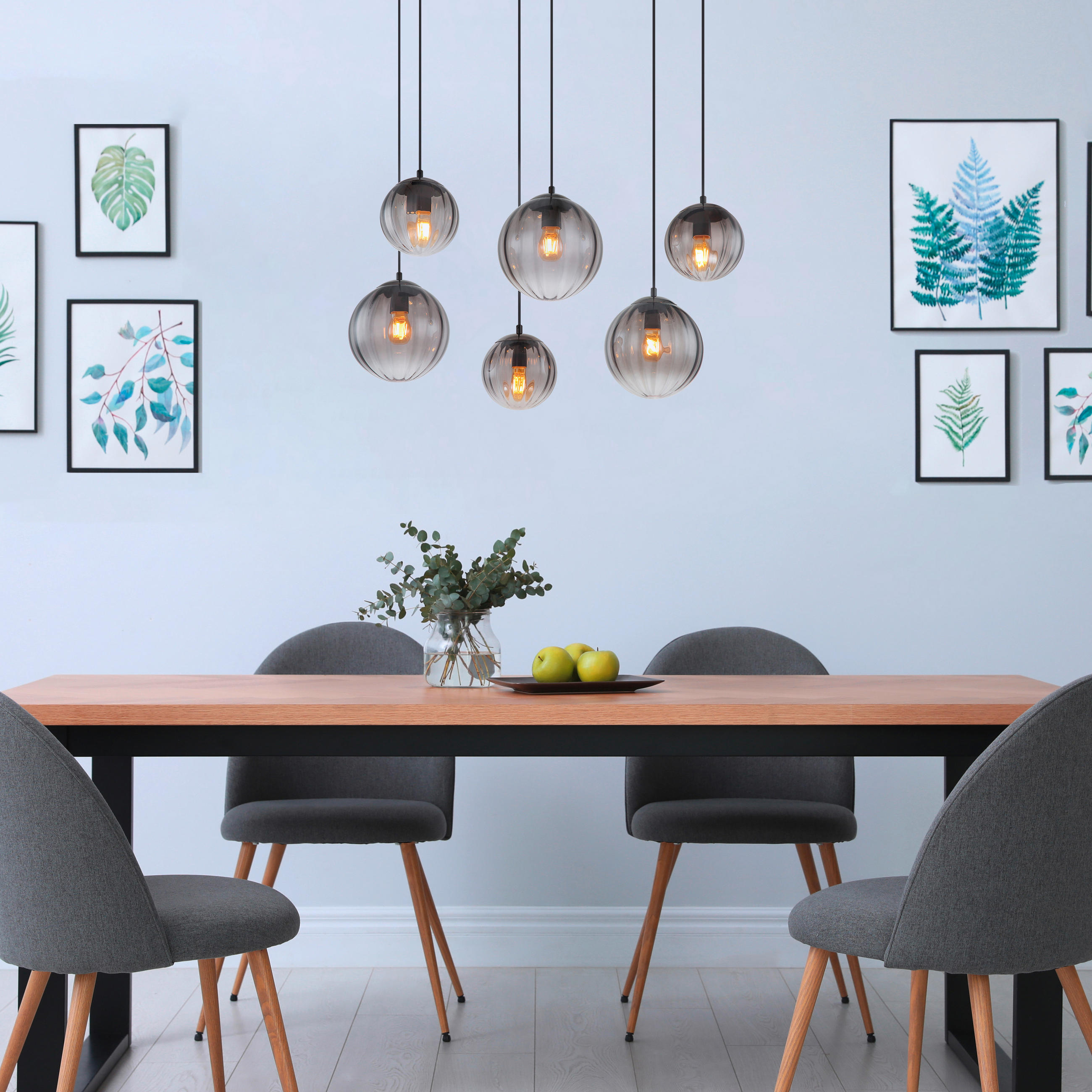 HÄNGELEUCHTE 93/41/120 cm   - Klar/Schwarz, Design, Glas/Kunststoff (93/41/120cm) - Globo