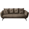 3-SITZER-SOFA Velours Braun  - Schwarz/Braun, Modern, Holz/Textil (236/94/103cm) - Livetastic