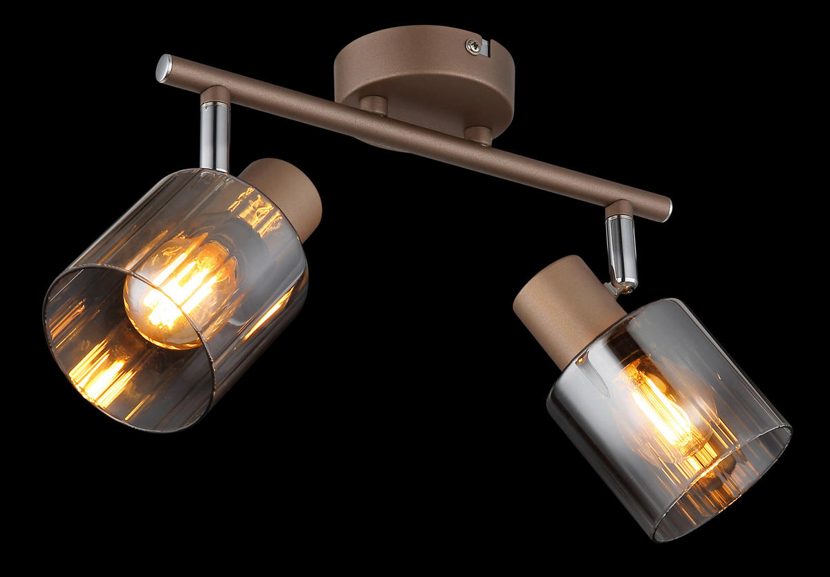 STRAHLER 26/8/15 cm   - Klar/Chromfarben, Design, Glas/Metall (26/8/15cm) - Globo