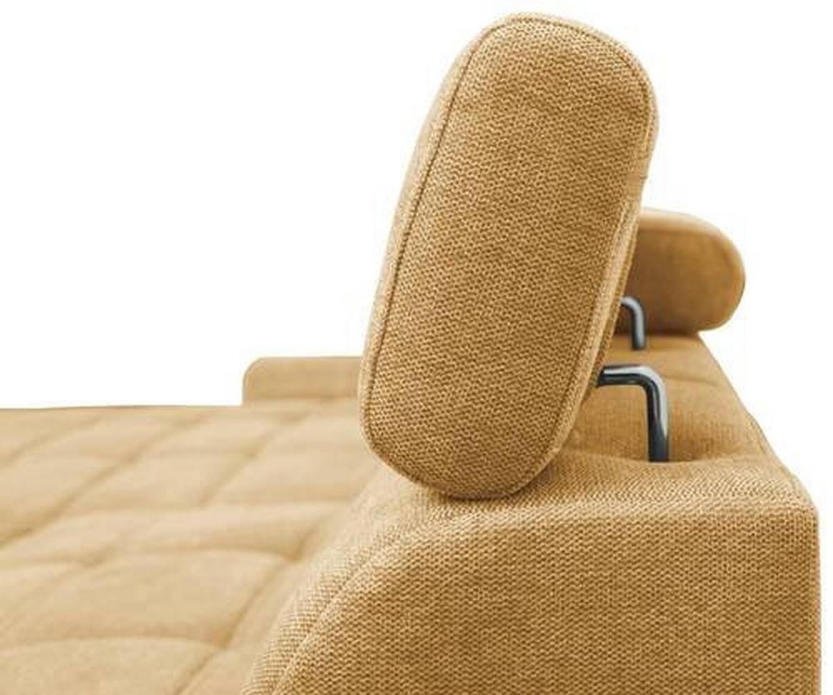 ECKSOFA in Webstoff Gelb  - Weiss/Gelb, Design, Kunststoff/Textil (276/173cm) - Stylife