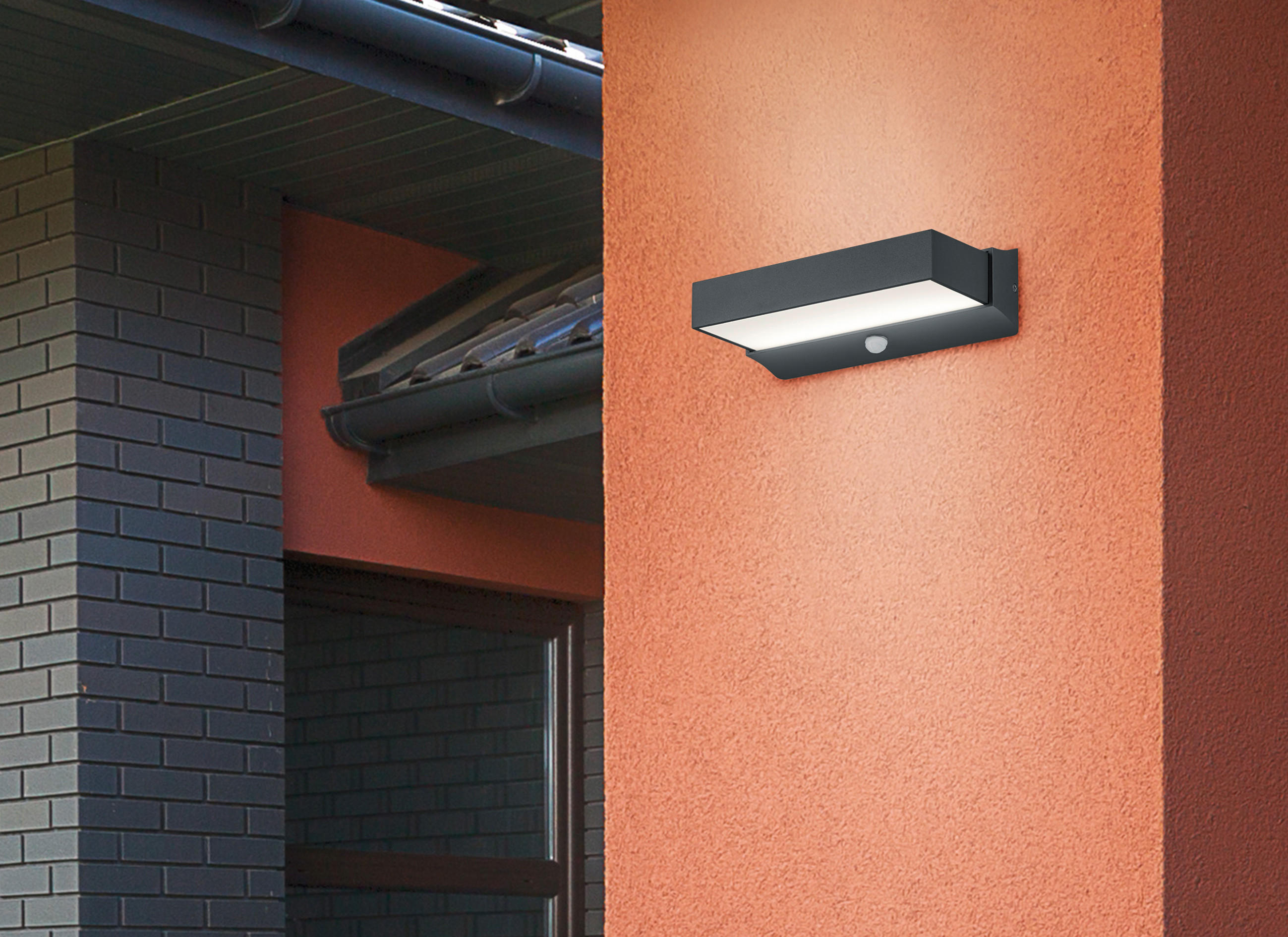 AUßENWANDLEUCHTE Cuando 23,2/7/13,5 cm   - Anthrazit/Weiß, Design, Kunststoff/Metall (23,2/7/13,5cm) - Trio Leuchten