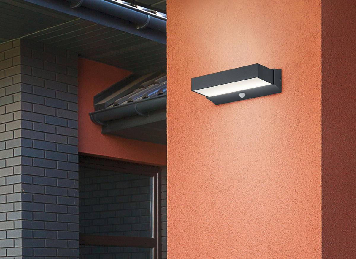 AUSSENWANDLEUCHTE - Weiss/Anthrazit, Design, Kunststoff/Metall (23,2/7/13,5cm) - Trio Leuchten