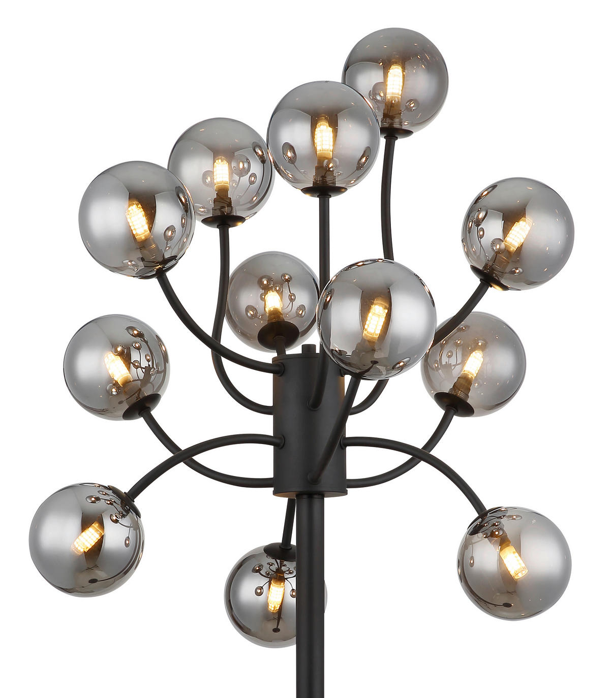 LED-STEHLEUCHTE - Schwarz, Design, Glas/Kunststoff (62/200cm) - Globo