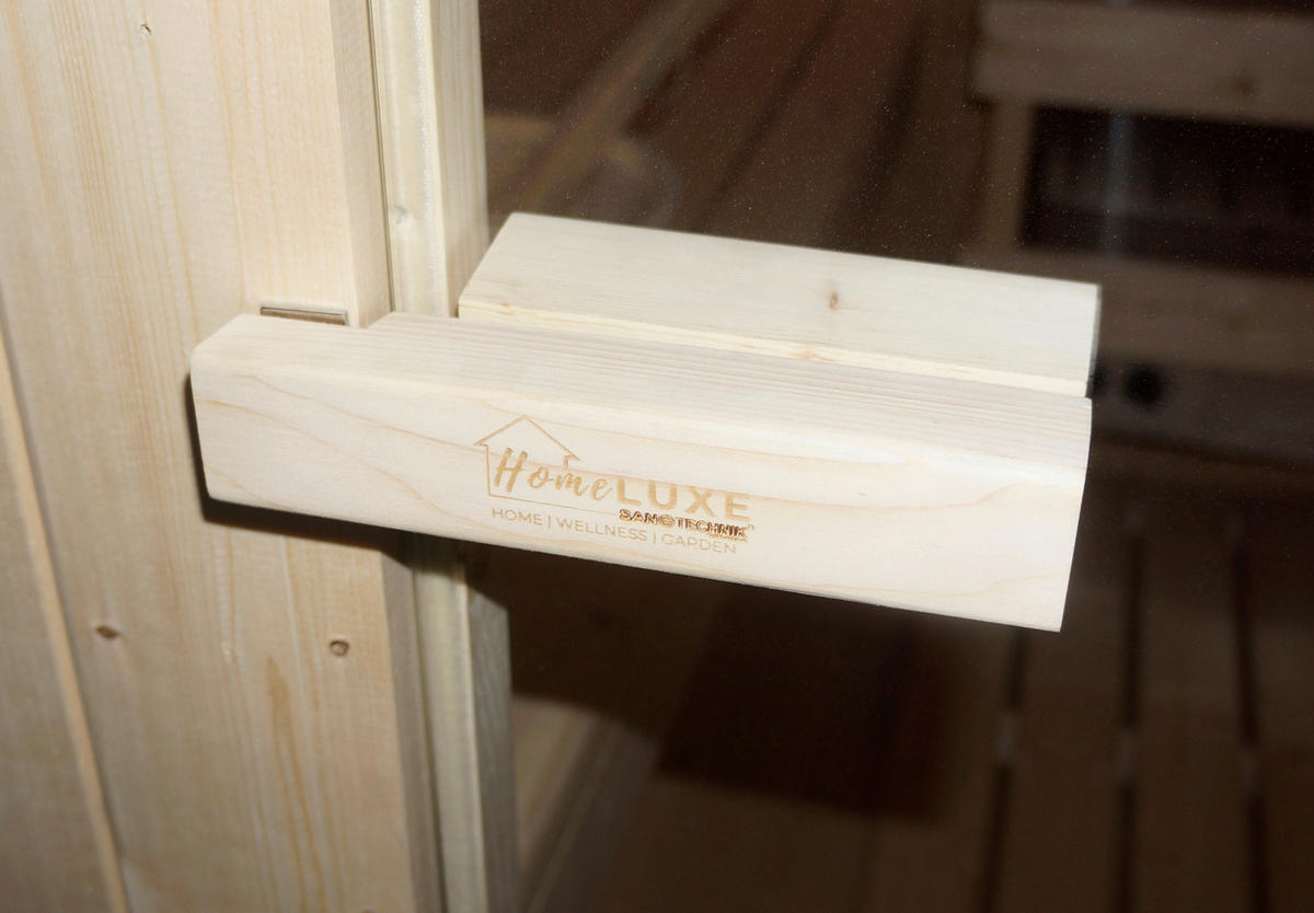 SAUNAFASS für 4 Personen Tromsö L  - Fichtefarben, KONVENTIONELL, Glas/Holz (189/180/191,5cm) - Sanotechnik