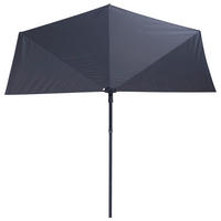 SONNENSCHIRM 270 cm Grau  - Schwarz/Grau, Basics, Textil/Metall (270/150cm)