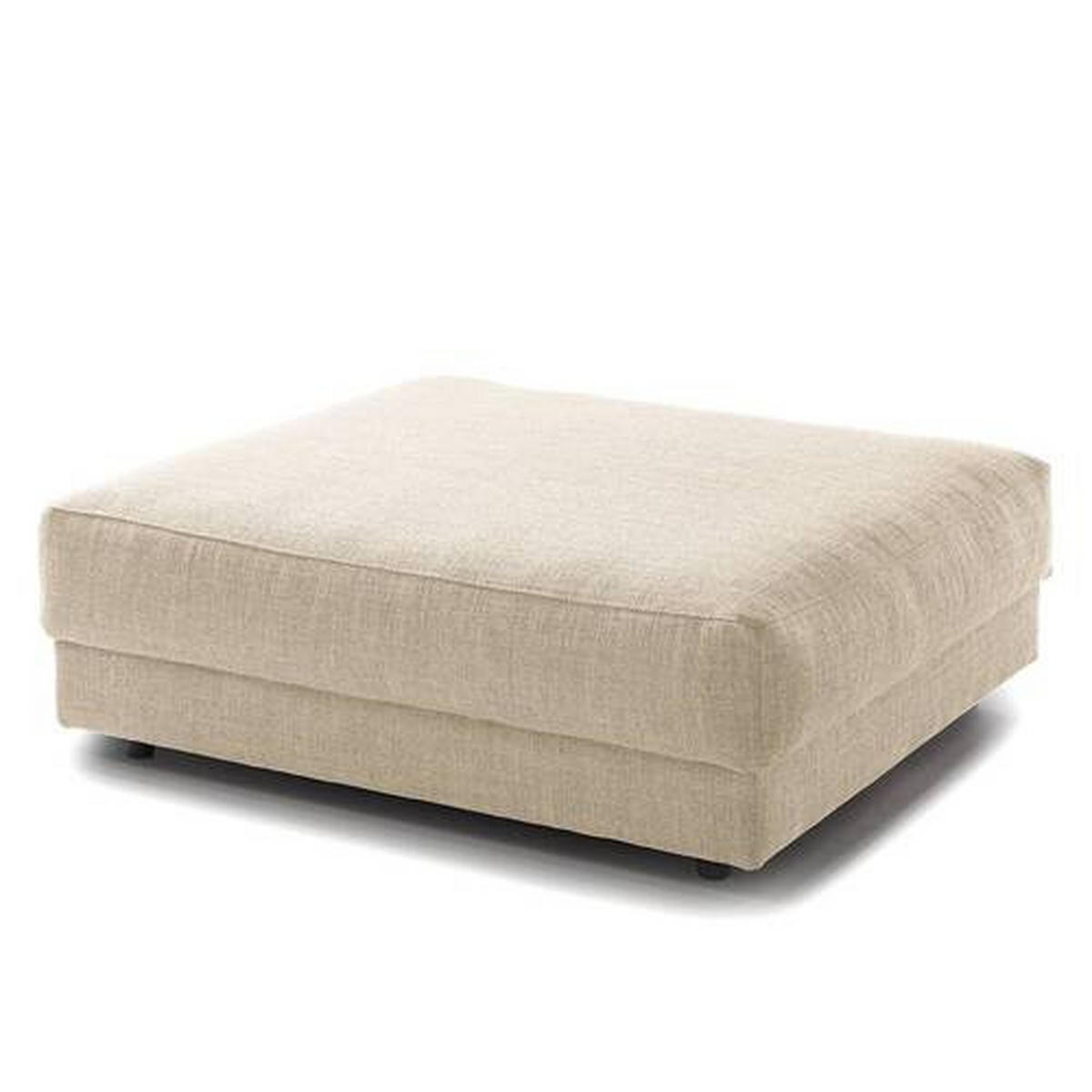HOCKER Webstoff Beige  - Beige/Schwarz, Design, Kunststoff/Textil (105/38/117cm) - home24