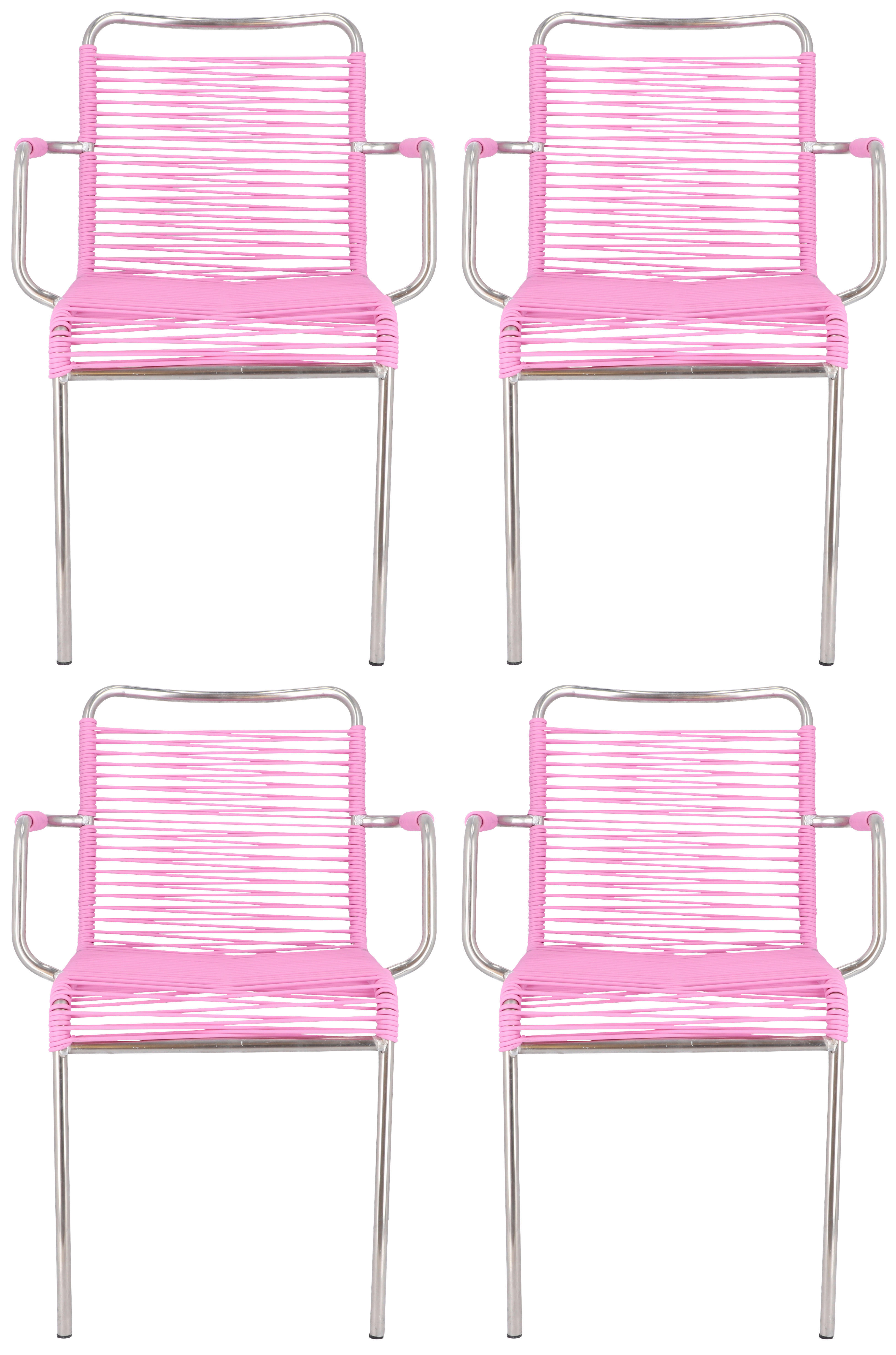 GARTENSESSEL-SET Aluminium Pink, Alufarben  - Pink/Alufarben, Design, Kunststoff/Metall (57/85/57cm) - FIAM