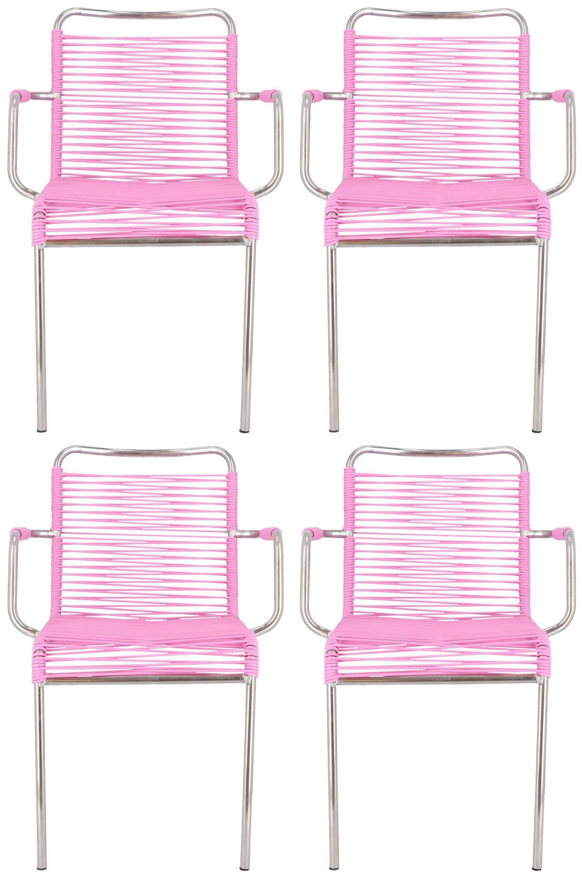 GARTENSESSEL-SET Aluminium Pink, Alufarben  - Pink/Alufarben, Design, Kunststoff/Metall (57/85/57cm) - FIAM
