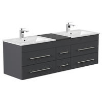 WASCHTISCHKOMBI 153 cm  - Graphitfarben/Weiß, Basics, Keramik/Holzwerkstoff (153cm) - MID.YOU