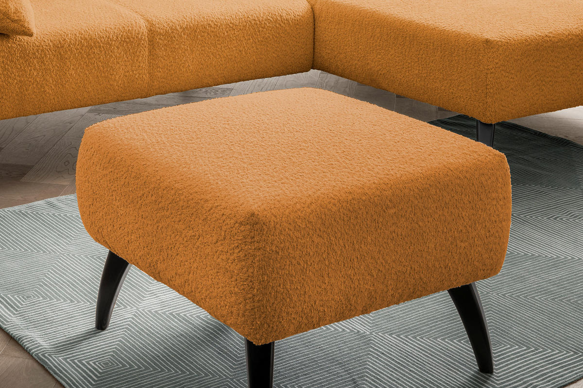 HOCKER in Holz, Textil Goldfarben  - Goldfarben/Schwarz, Modern, Holz/Textil (66/44/66cm) - MID.YOU