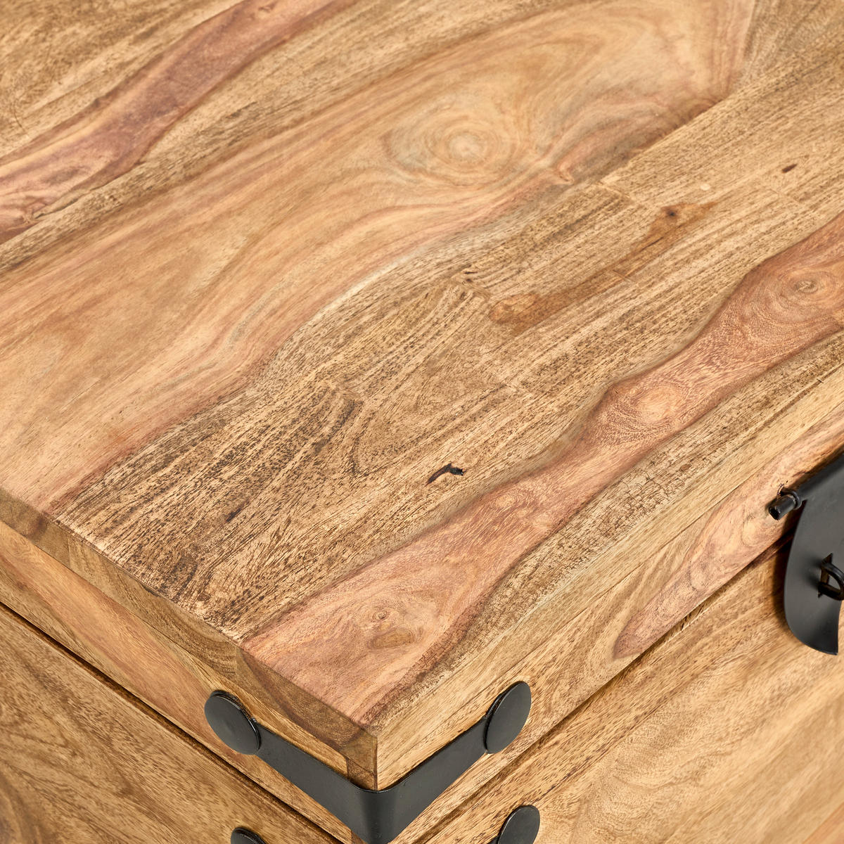 TRUHE Holz Sheesham Hartholz  - Sheeshamfarben, KONVENTIONELL, Holz (48/48/48cm) - Livetastic