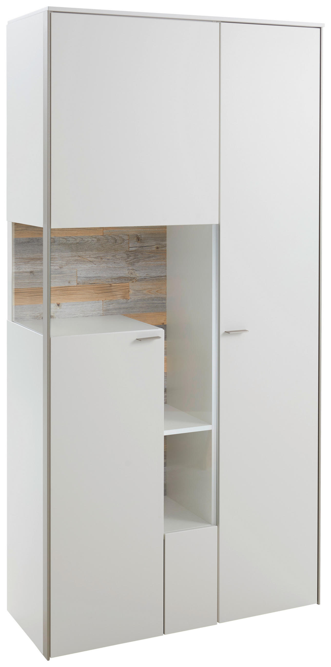 VITRINE  in Weiß, Alufarben  - Edelstahlfarben/Alufarben, Design, Glas/Holz (102/207/43cm) - Venjakob