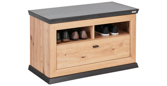 GARDEROBENBANK  in 85,2/50,5/38,5 cm  - Eichefarben/Dunkelgrau, LIFESTYLE, Holzwerkstoff/Metall (85,2/50,5/38,5cm) - Xora