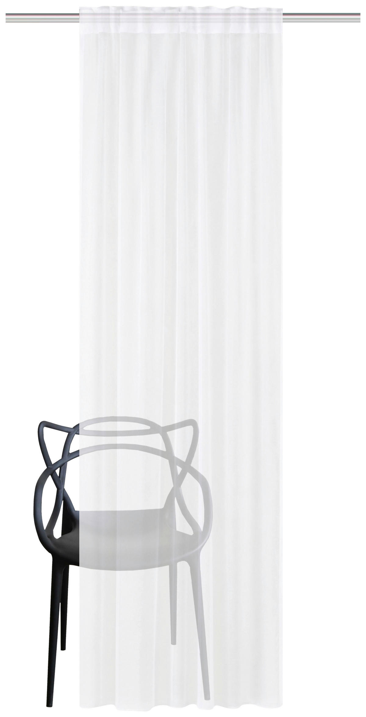 FERTIGVORHANG halbtransparent  - Weiß, Basics, Textil (140/245cm)