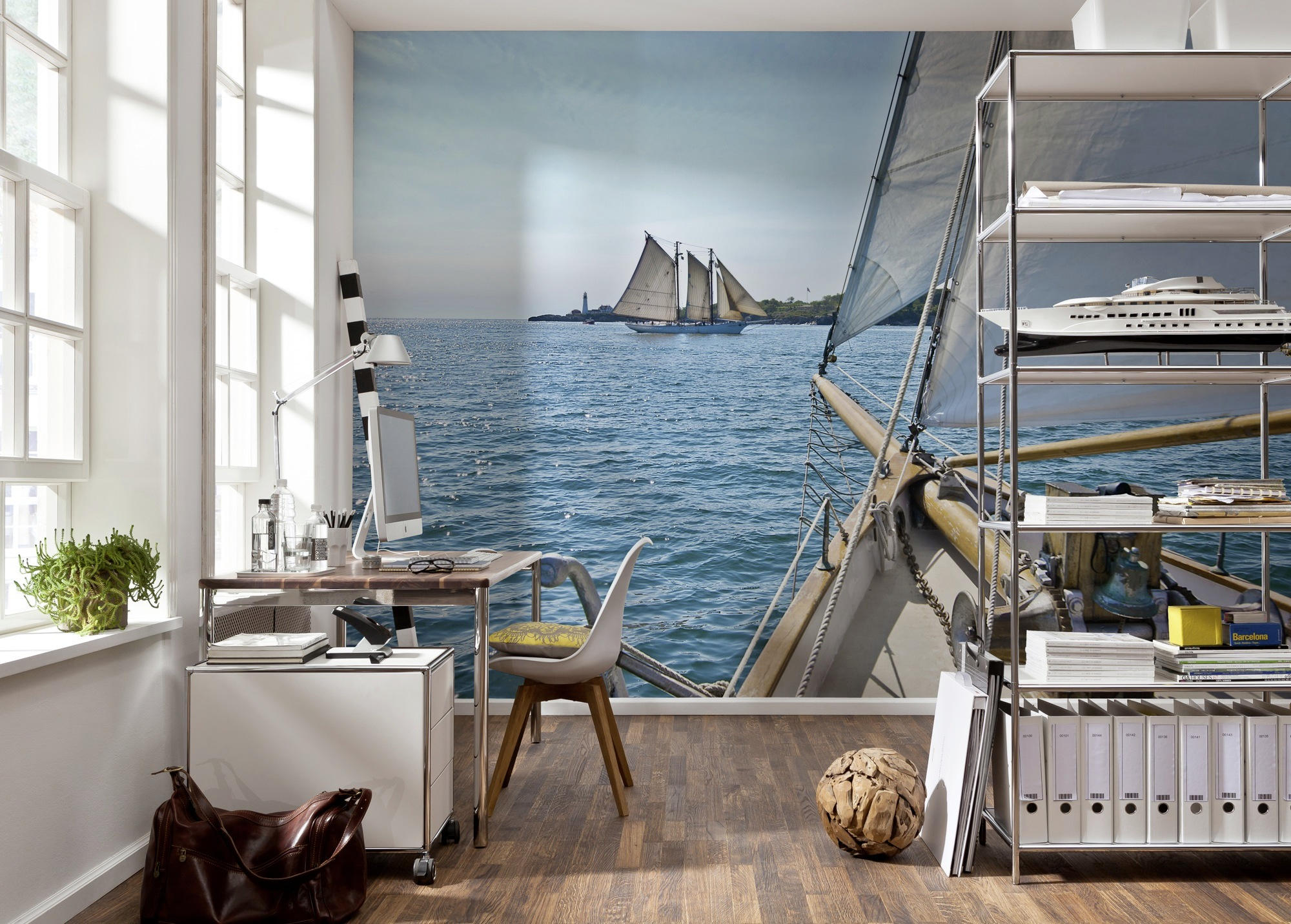 FOTOTAPETE Sailing  - Blau/Naturfarben, Natur, Papier (368/254cm) - Komar