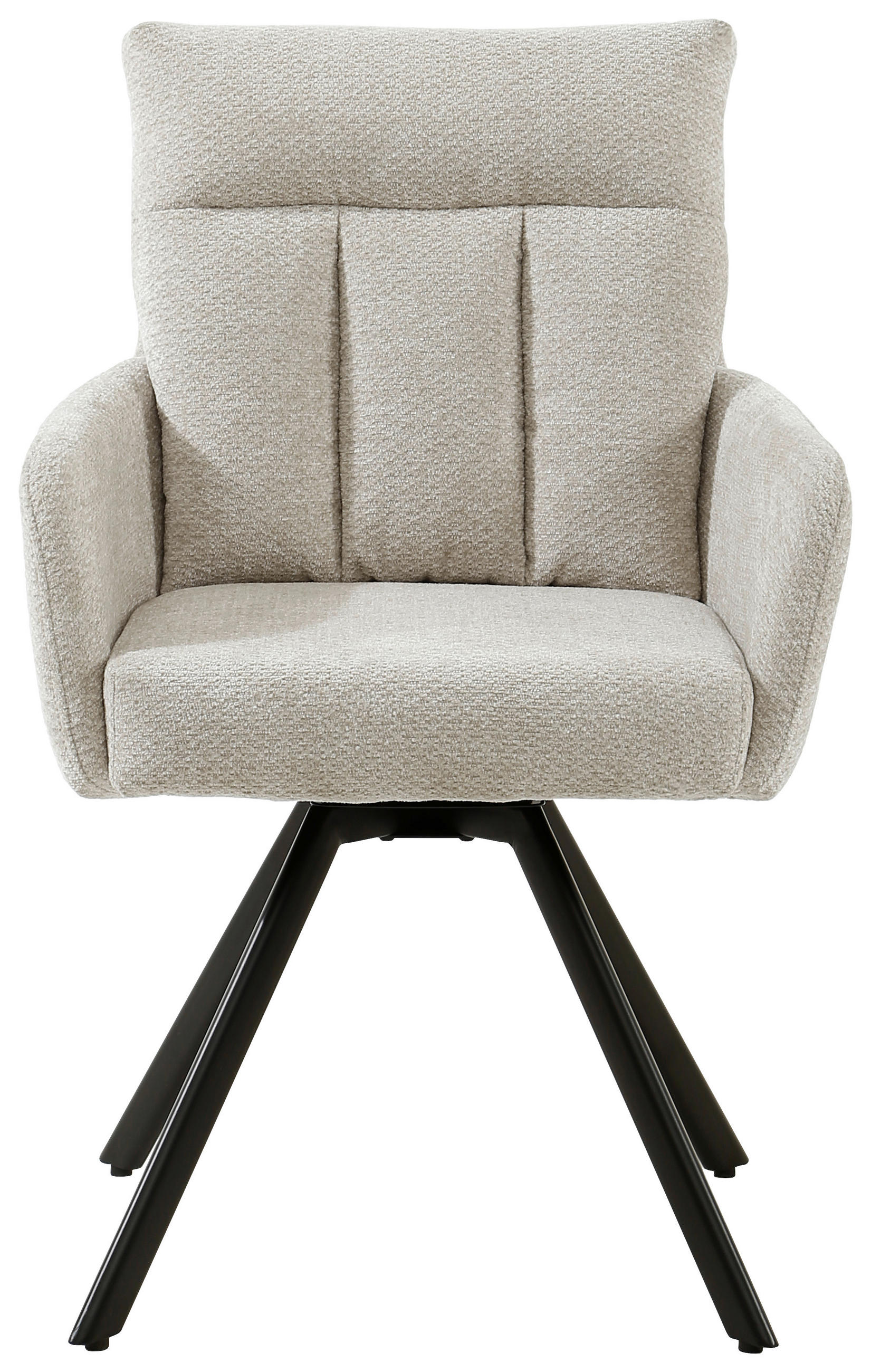 ARMLEHNSTUHL  in Eisen Chenille  - Creme/Schwarz, Design, Textil/Metall (60,5/92/67cm) - Carryhome