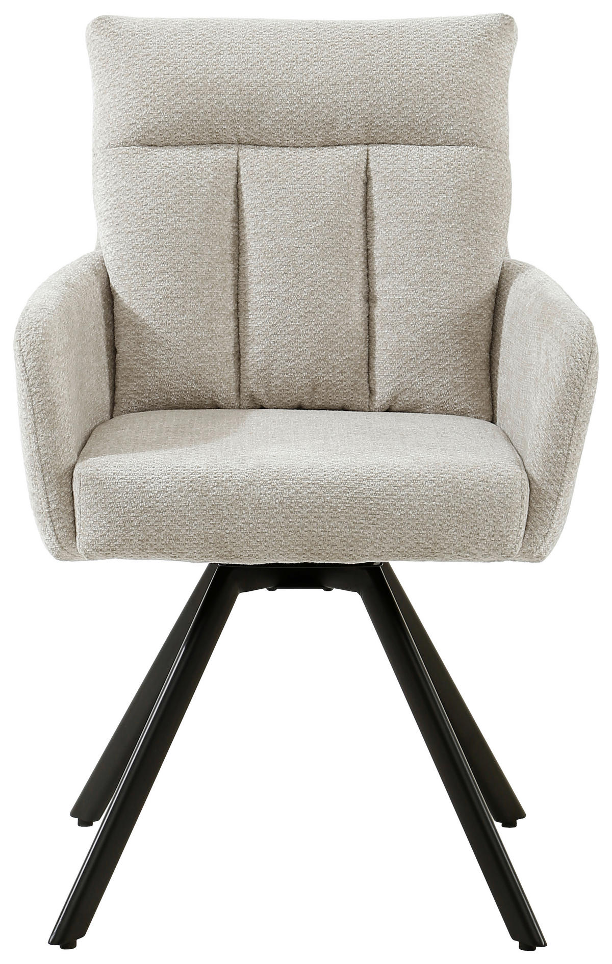 ARMLEHNSTUHL  in Eisen Chenille  - Creme/Schwarz, Design, Textil/Metall (60,5/92/67cm) - Carryhome