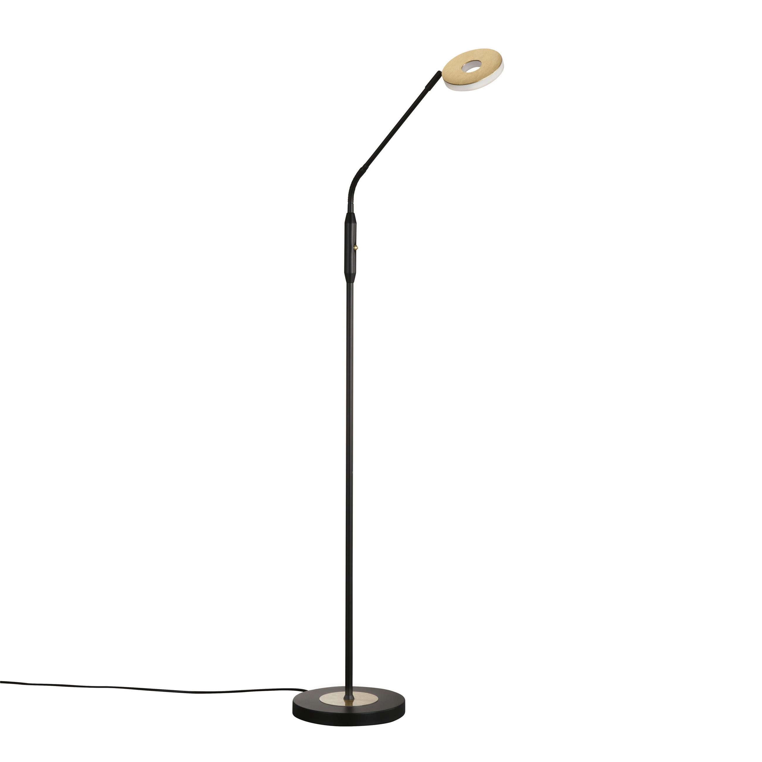LED-STEHLEUCHTE - Goldfarben/Schwarz, Basics, Metall (23/150cm) - Fischer & Honsel