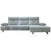 ECKSOFA Hellgrau Chenille  - Hellgrau/Schwarz, Design, Kunststoff/Textil (314/162cm) - Livetastic