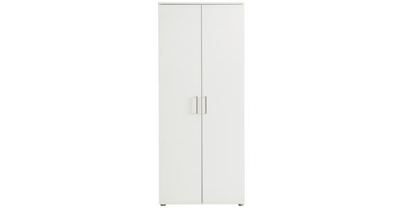 SCHUHSCHRANK in 80/200/38 cm - Schwarz/Weiß, Basics, Holzwerkstoff/Kunststoff (80/200/38cm) - Moderano