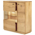 HIGHBOARD Eichefarben  99/141/38 cm  - Eichefarben/Transparent, Natur, Glas/Holz (99/141/38cm) - Linea Natura