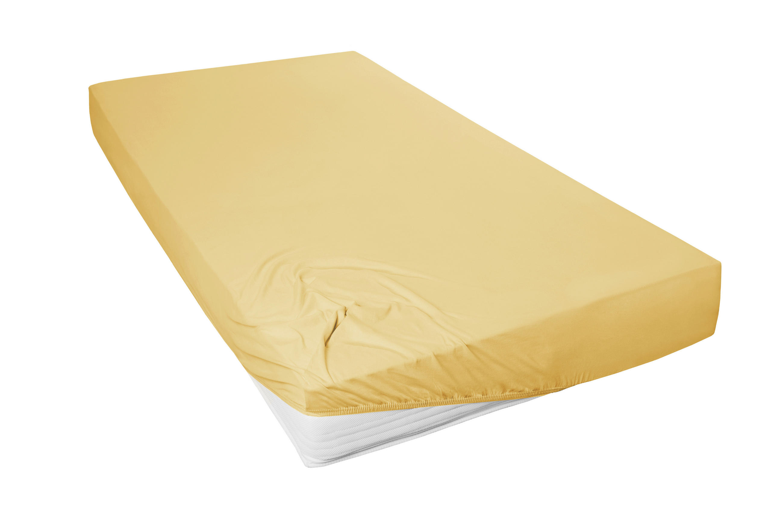 SPANNLEINTUCH 150/200 cm Jersey  - Senfgelb, Basics, Textil (150/200cm)
