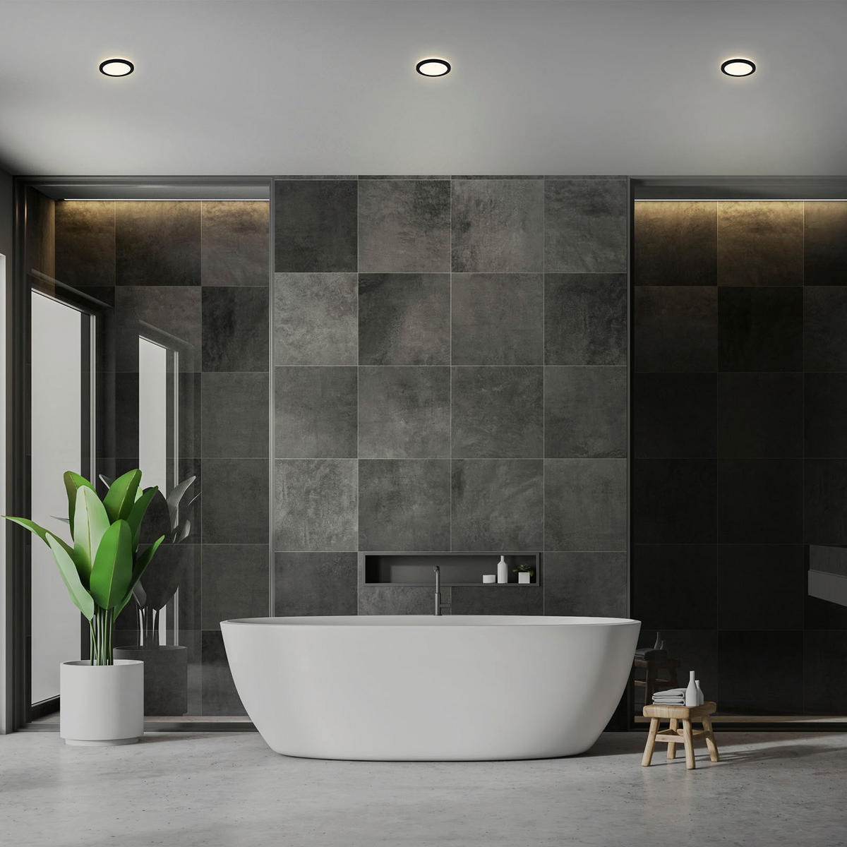 VGRADNA SVETILKA ZA KOPALNICO        8,4/3,65 cm     3000 K - črna, Basics, kovina (8,4/3,65cm)