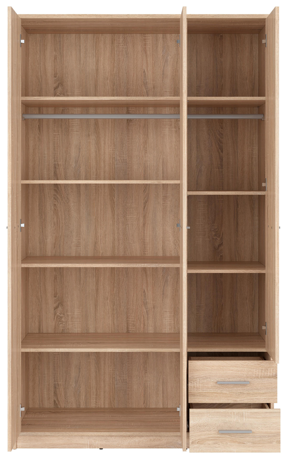 DREHTÜRENSCHRANK  in Sonoma Eiche  - Silberfarben/Sonoma Eiche, MODERN, Holzwerkstoff/Kunststoff (118,5/197/54,5cm) - MID.YOU