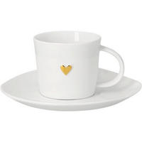 ESPRESSOTASSE MIT UNTERTASSE  - Weiss, Basics, Keramik (14,50/14,20/7,60cm) - Räder