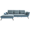 ECKSOFA in Flachgewebe Blau  - Blau/Schwarz, Design, Textil/Metall (191/301cm) - Moderano